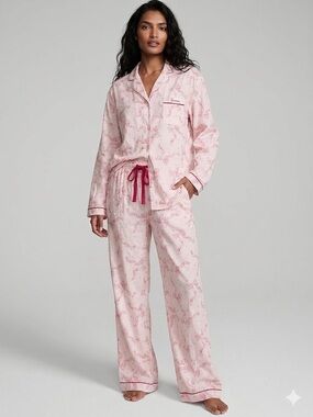 🎀 Victoria's Secret Pink Ribbon Bow Cotton PJ Set - XL 🎀